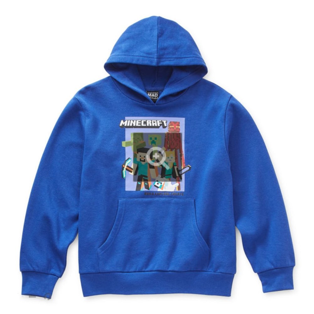 Minecraft Boys Hoodie Royal Blue Size Medium (10-12)